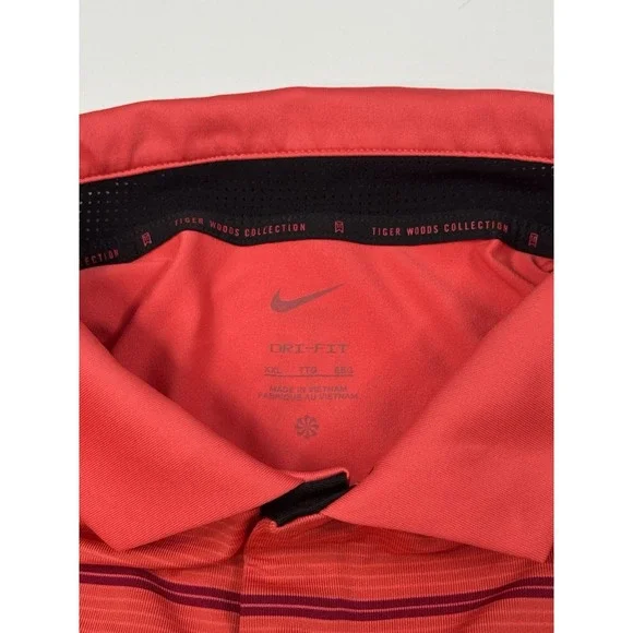 Nike Tiger Woods Collection Golf Polo Mens Size XXL Dri-Fit Performance Orange - Picture 6 of 8